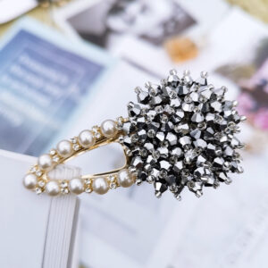 Hair Clip with strass & pearls