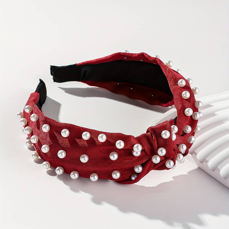 Ivonne Red Pearly Headband