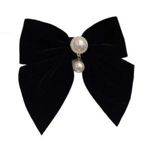 Black Velvet Hair Clip Bow