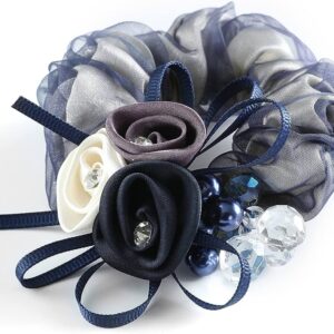 Flower Hair Ties Silk Satin Scrunchy