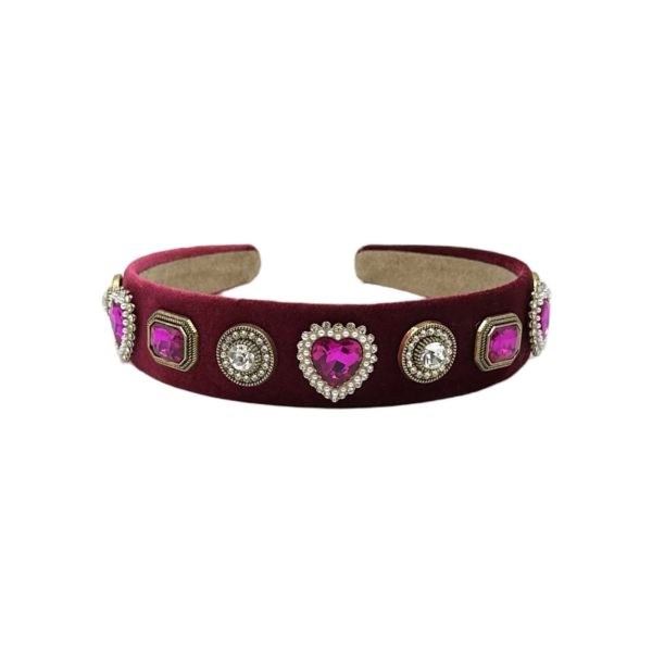 Roxie Heart Fuchsia Headband