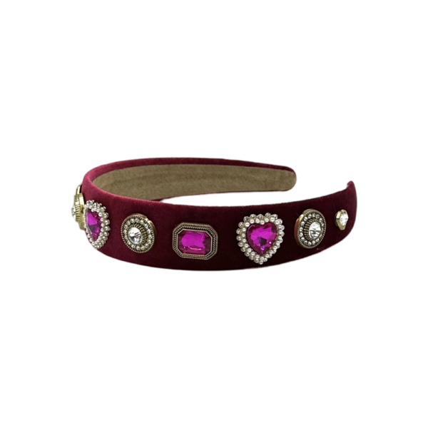 Roxie Heart Fuchsia Headband