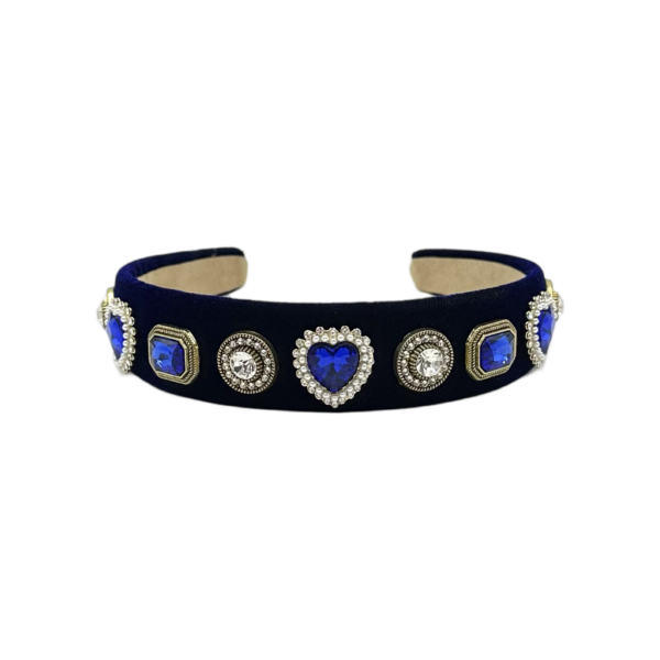 Roxie Heart Blue Headband