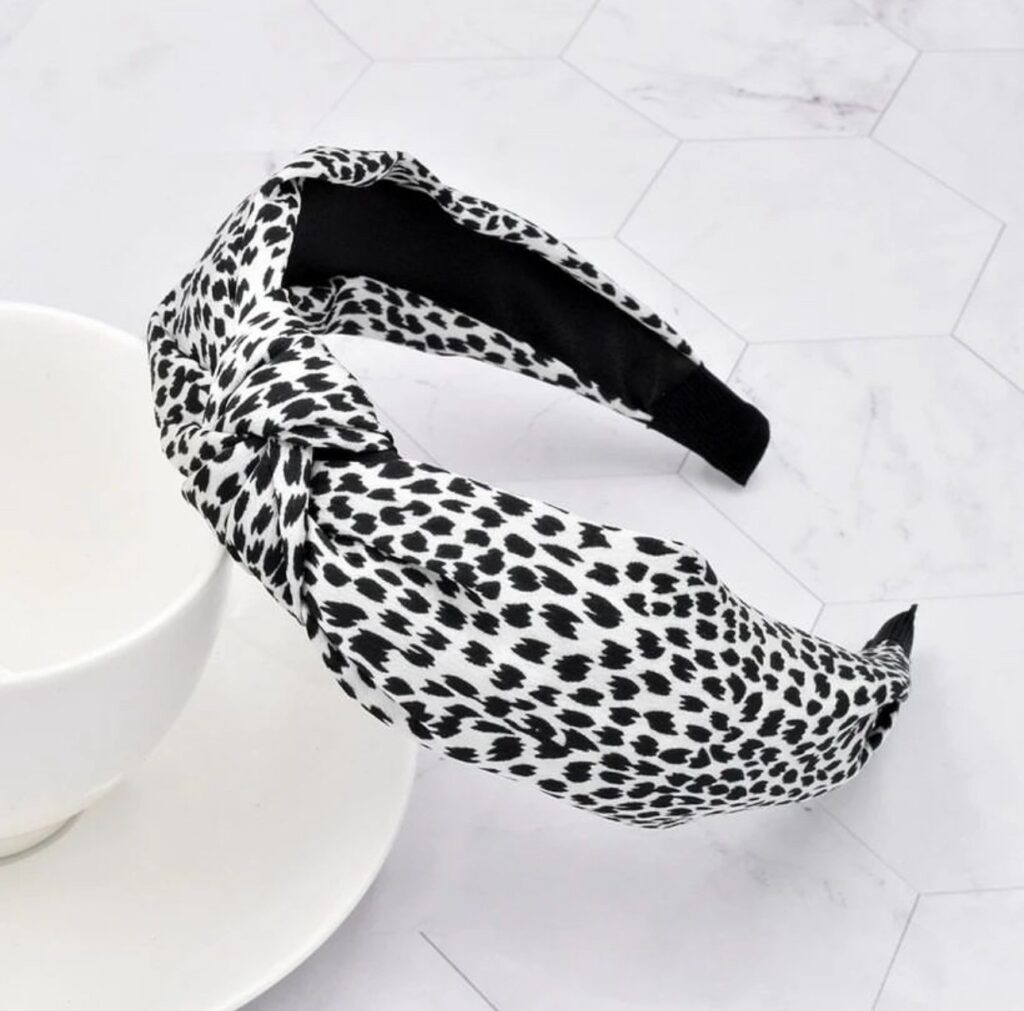 Lenny White Leopard Headband