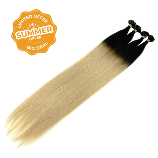 SUMMER OFFER Χρυσή Σειρά U-Tip Hair Extension Ombre 4/22# 60cm