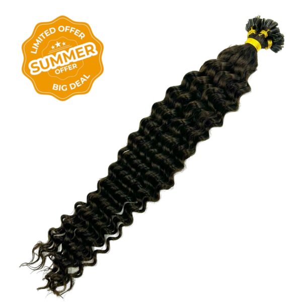 SUMMER OFFER Ασημένια Σειρά U-Tip Hair Extension Σγουρά 2# 58cm