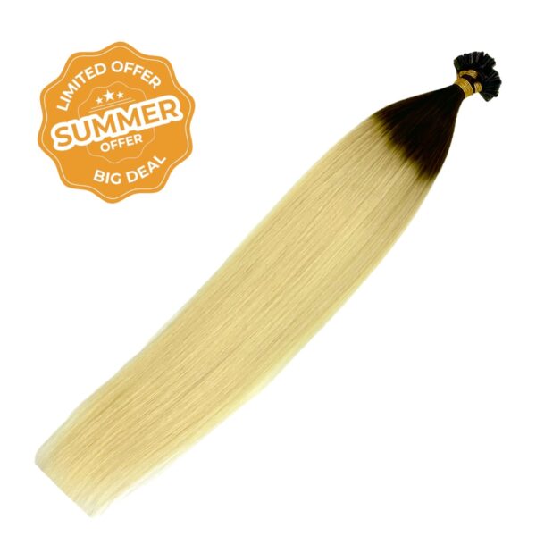 SUMMER OFFER Χρυσή Σειρά U-Tip Hair Extension Ombre 2/60# 60cm