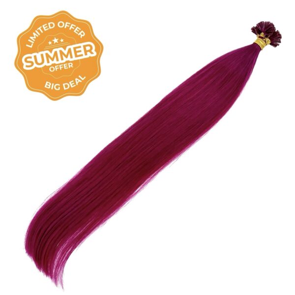 SUMMER OFFER Ασημένια Σειρά U-Tip Hair Extension MAGENTA# 60cm